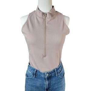 Liz & Sara High Zipper Neck Sleeveless Snap Bodysuit Size XL